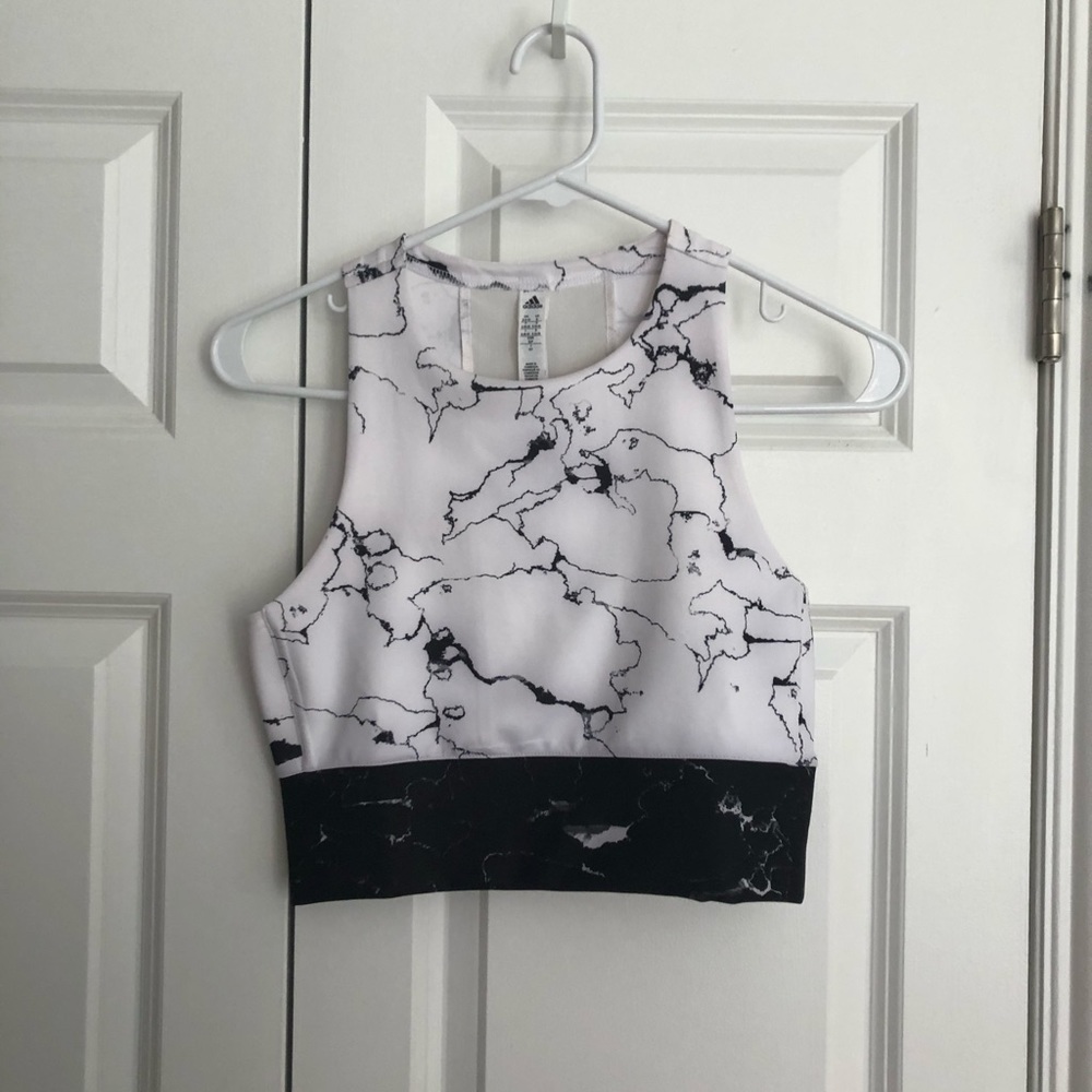 NWT Adidas Climachill Marble Crop Tank Top small